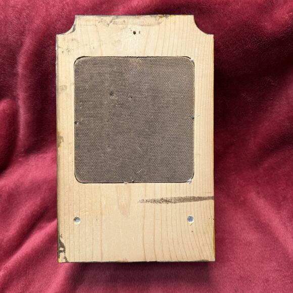 Vintage Baseball Bat & Ball Holder Wood Stand w/ Needlepoint Player Art - Picture 4 of 6